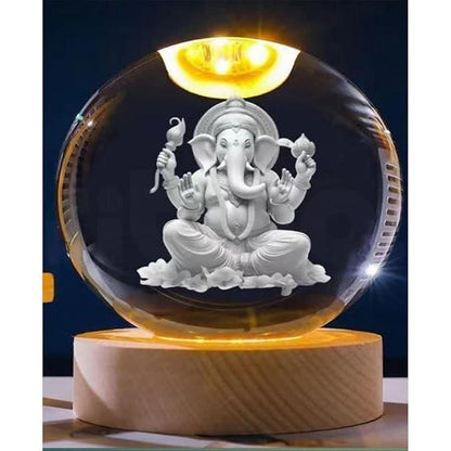 Ganesh Crystal LED Lamp – Premium Spiritual Home Décor Light